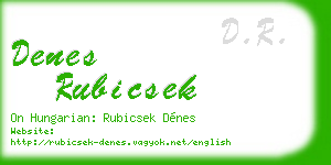 denes rubicsek business card