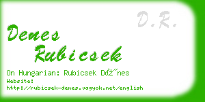 denes rubicsek business card